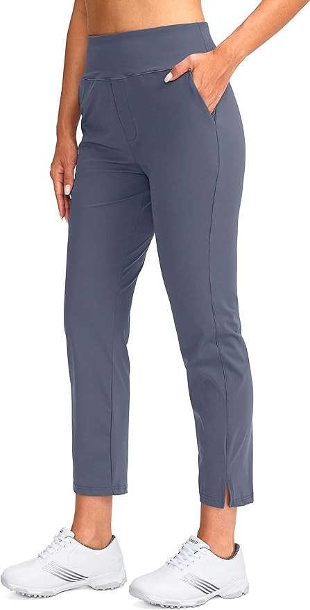 Women’s High-Waisted Stretch Golf Pants – Ankle-Length Work & Casual Trousers with Pockets