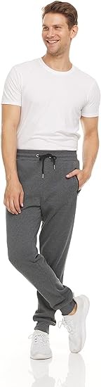 PURE CHAMP Men’s 3-Pack Fleece Jogger Sweatpants – Athletic Workout Pants with Zipper Pockets