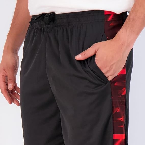 Real Essentials 3 & 5 Pack: Men's Mesh Athletic Performance Gym Shorts with Pockets (S