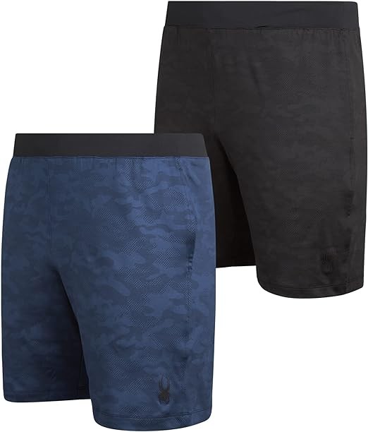 Spyder Men's Athletic Shorts - 2 Pack Lightweight Active Performance Camo Basketball Shorts (S