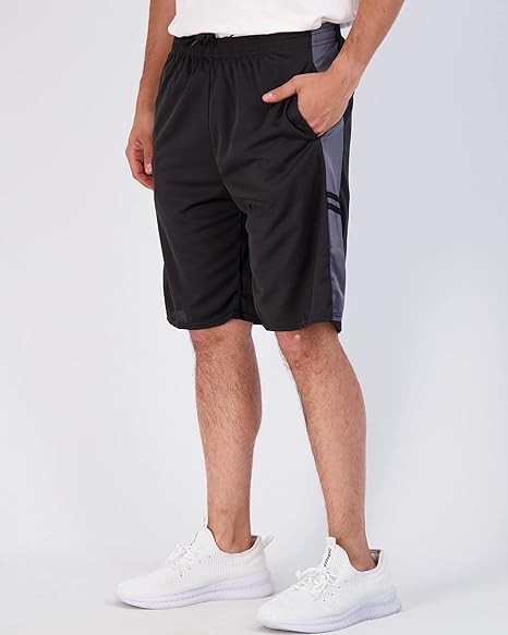Real Essentials 3 & 5 Pack: Men's Mesh Athletic Performance Gym Shorts with Pockets (S