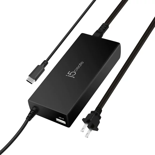 j5create j5 100w USB-C Super Electronic Charger with Type-A port for MacBook, Nintendo Switch, iPad, iPhone, Android phones, USB