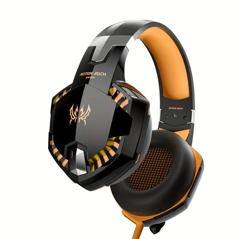 Upgrade Your Gaming Experience: G2000 Surround Stereo Gaming Headset with Noise Cancelling Mic, LED Lights & Soft Memory Earmuffs for PS5/PS4/Xbox One/Nintendo Switch/PC Mac
