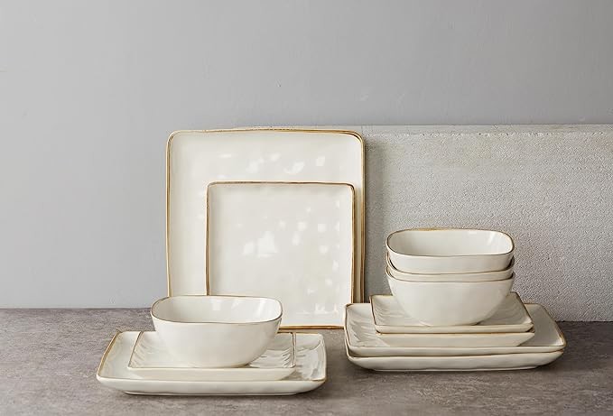 Famiware Dinnerware Sets for 4, Ocean Square 12