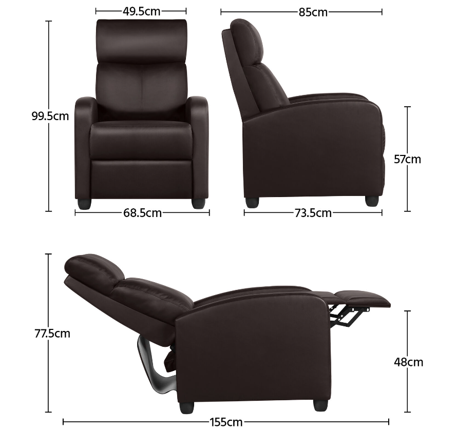 Recliner Chairs Single Modern Reclining Sofas Home Theater Seating Club Chairs
