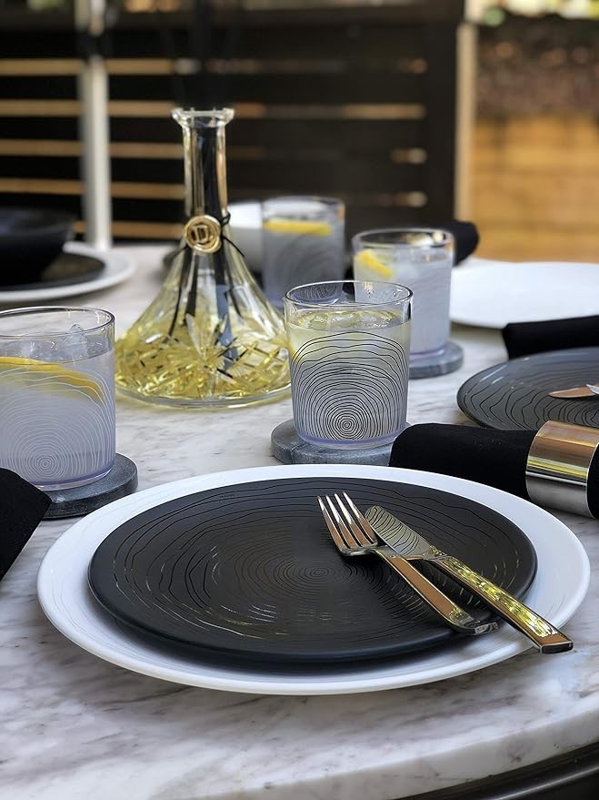 Bzyoo 12 Piece Melamine Dinnerware Set