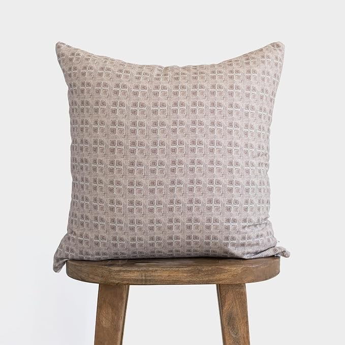 Woven Nook - Modern & Luxurious 18" x 18" Decorative Boho Throw Pillow Covers - Durable Quality & Machine Washable - 100% Cotton Canvas - Margot Design