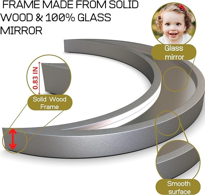 Black Magic Witch Moon Mirror - Announcing Love Bedroom Wall Decor - Moon Phase Mirror Set Modern Decor