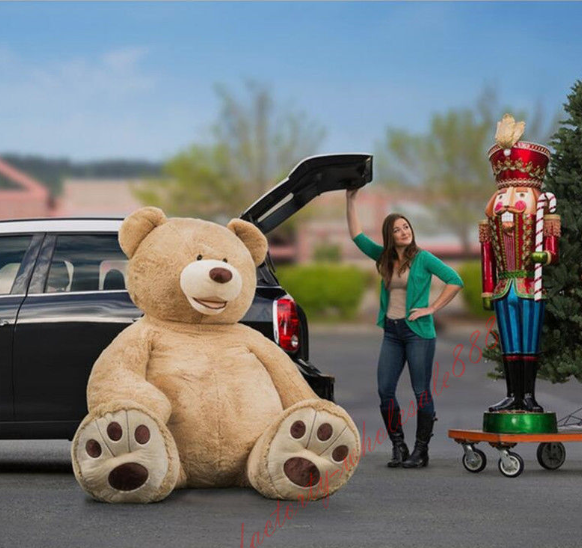 78" 200 cm Brown Giant Skin Teddy Bear Big Stuffed Toy Christmas Gift Hot