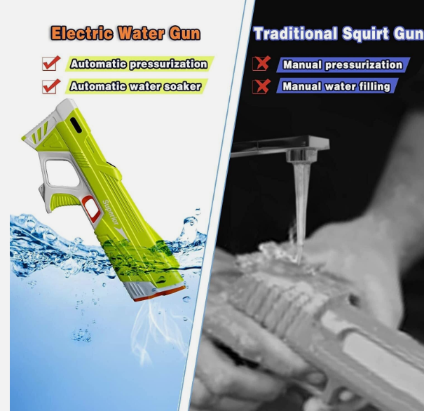 Electric Water Gun for Kids Squirt Automatic Water Absorption Soaker SpalshParty