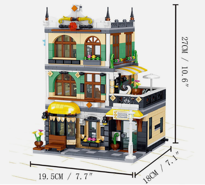 Goirzi Street View Series Restaurant #1 Toys 1186Pcs Building Blocks Set Puzzle