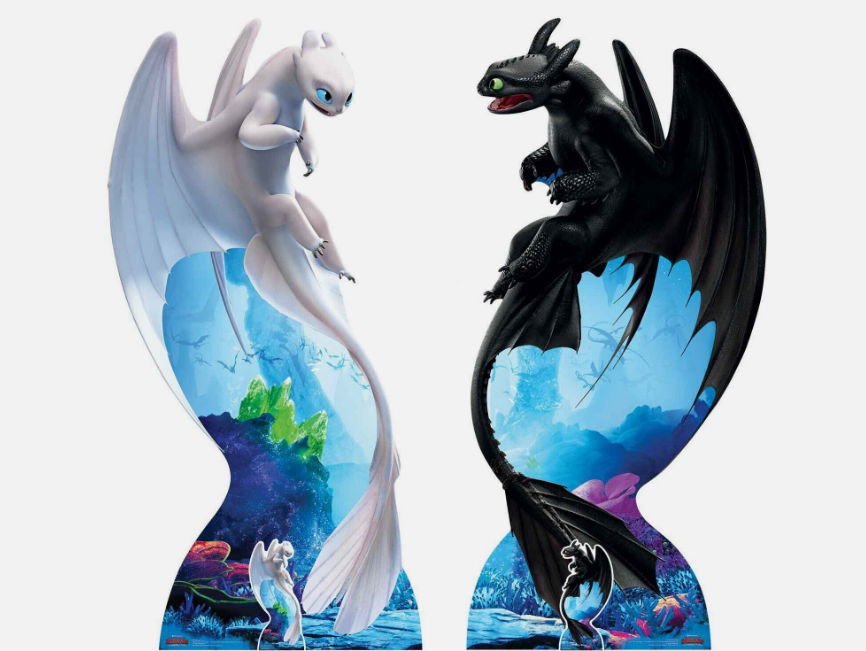 Toothless and Light Fury How to Train Your Dragon 3 Cardboard Cutouts