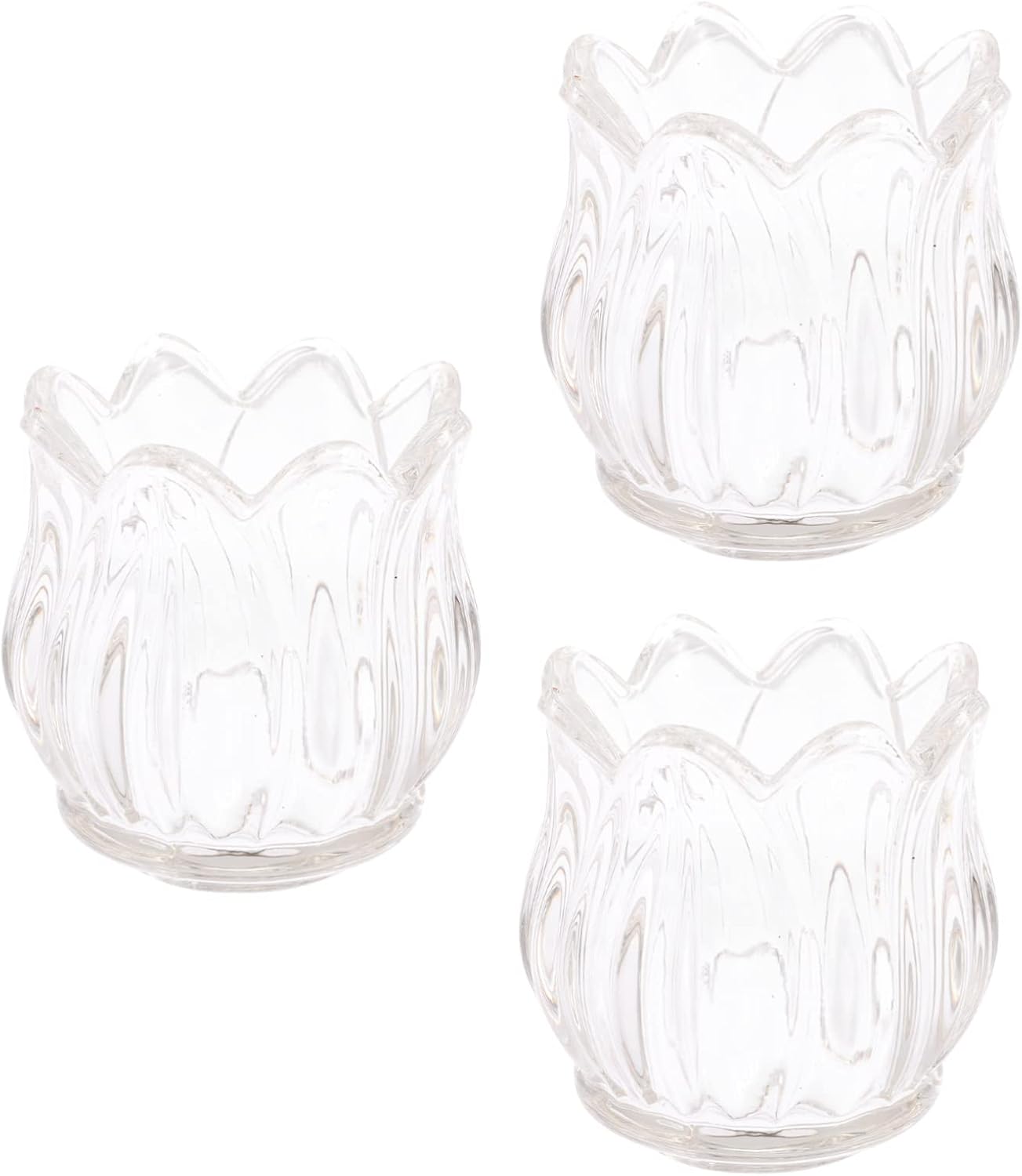 Ciieeo 3 Pcs Dining Room Table Decor Trendy Decor Crystals Decor Glass for Table Top Crystal Holder Glass Tealight Holder Dinner Candle Holder Table Top Decor Accessories Earth Tones