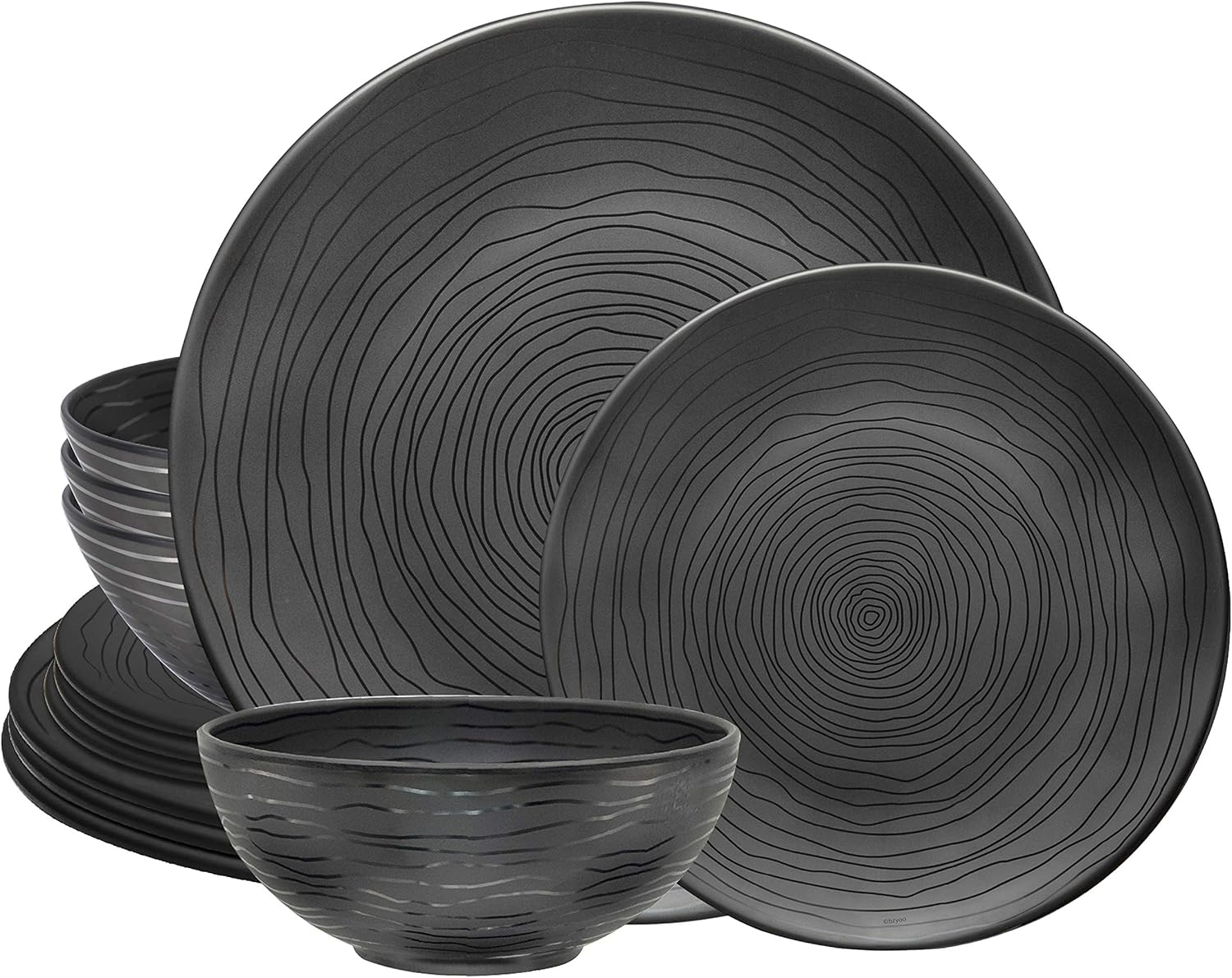 Bzyoo 12 Piece Melamine Dinnerware Set
