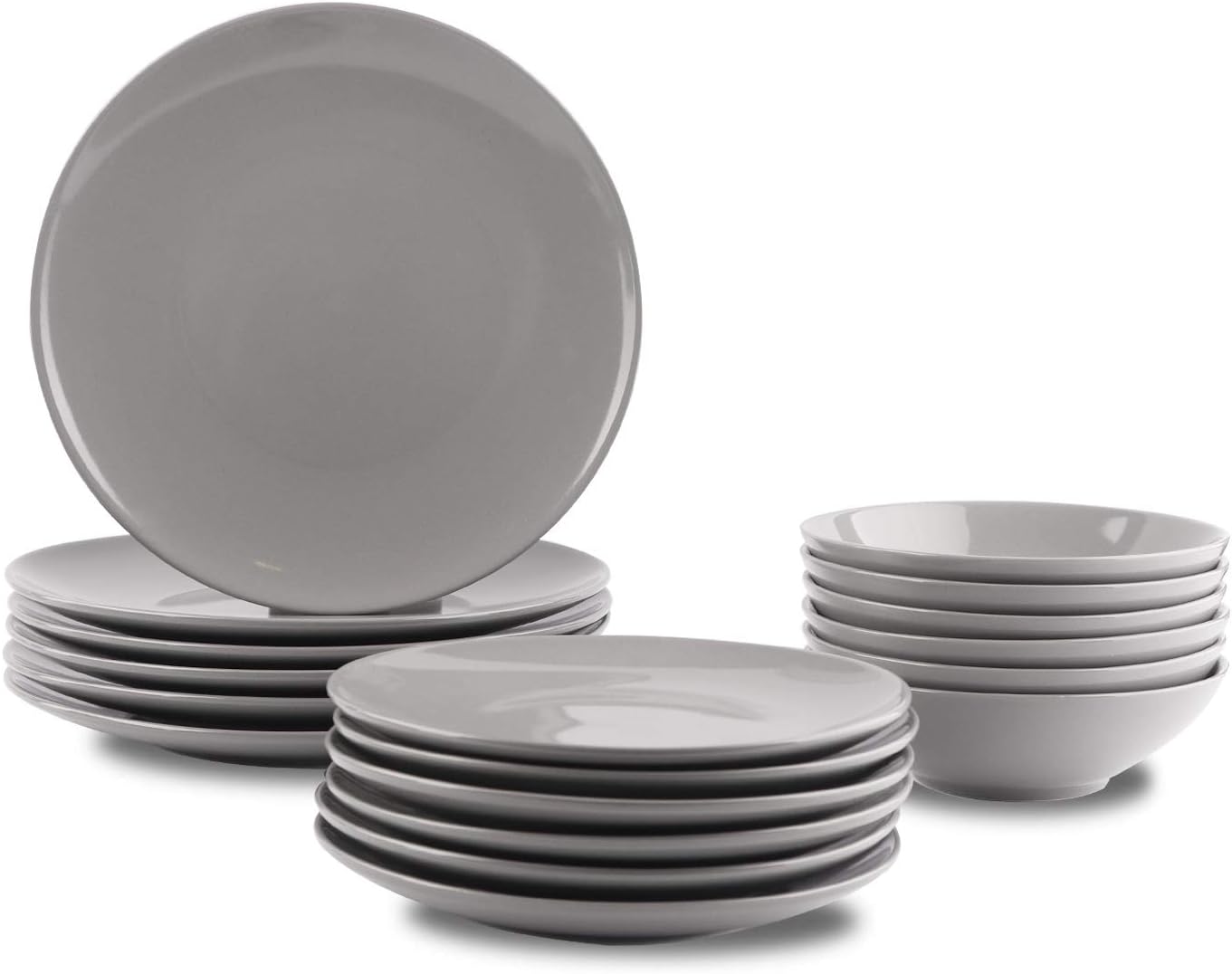 Amazon Basics 18-Piece Stoneware Dinnerware Set