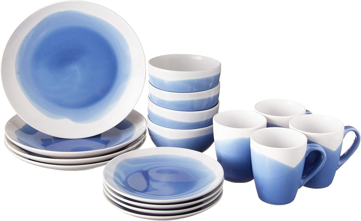 American Atelier Varda Round Dinnerware Set, Blue – 16