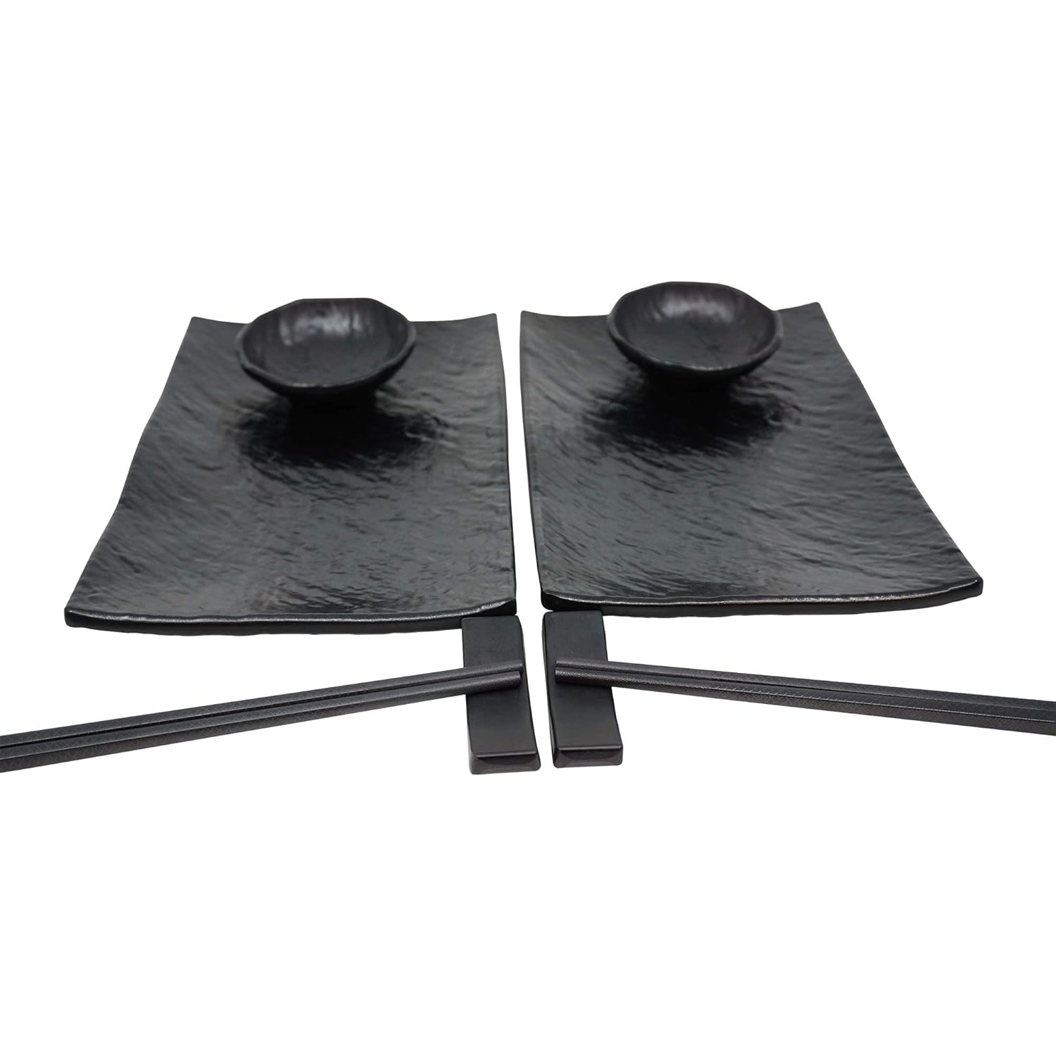Sushi Unlimited Sushi Set for Two: Sushi Plates, Soy Sauce Bowls, Chopsticks, Includes Chopstick Holders!