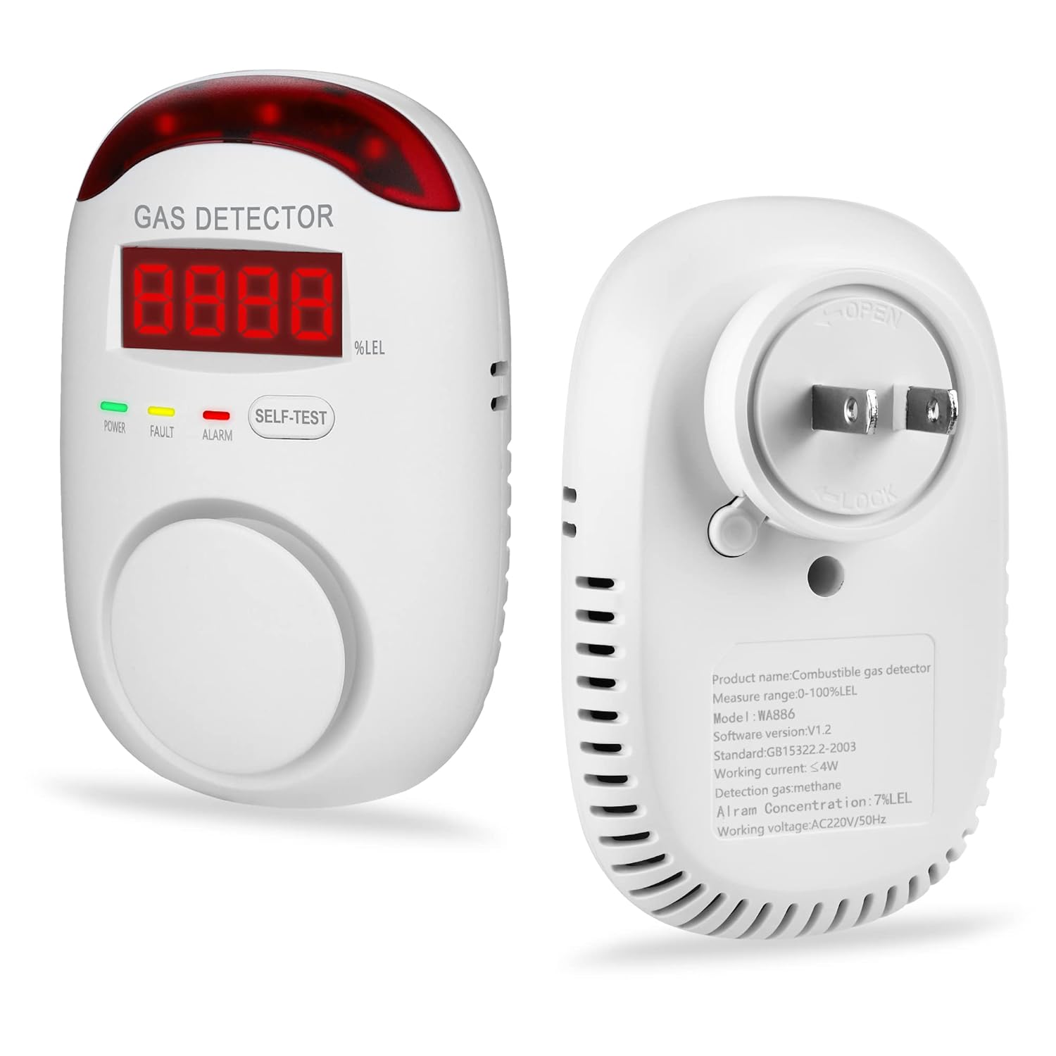 2 Packs Gas Detector & Alarm