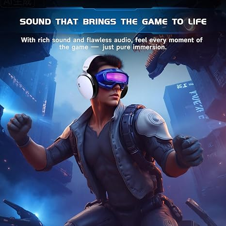 Acer 2.4GHz Wireless Gaming Headsets for PS5, PS4, PC, Switch, Tri-Mode Gaming Headphones with Noise Canceling Mic, Stereo Sound, 40+Hr Battery, 50mm Drivers - White